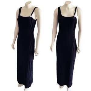 Jessica McClintock Gunne Sax Black Velvet Long Gown Star 90s Vintage Sz 9/10